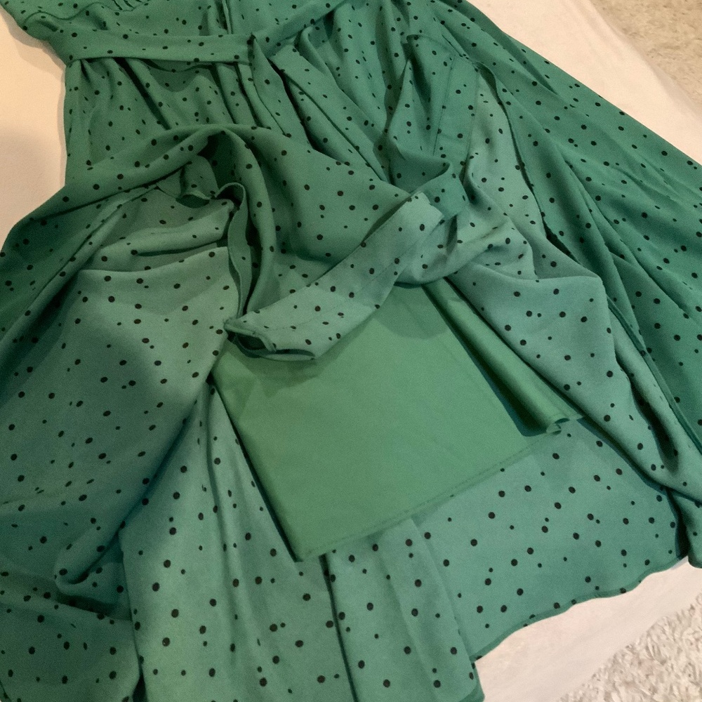 Nanette Lepore Polka Dot Dress Green/Black Sz 8 Women’s - Picture 5 of 13